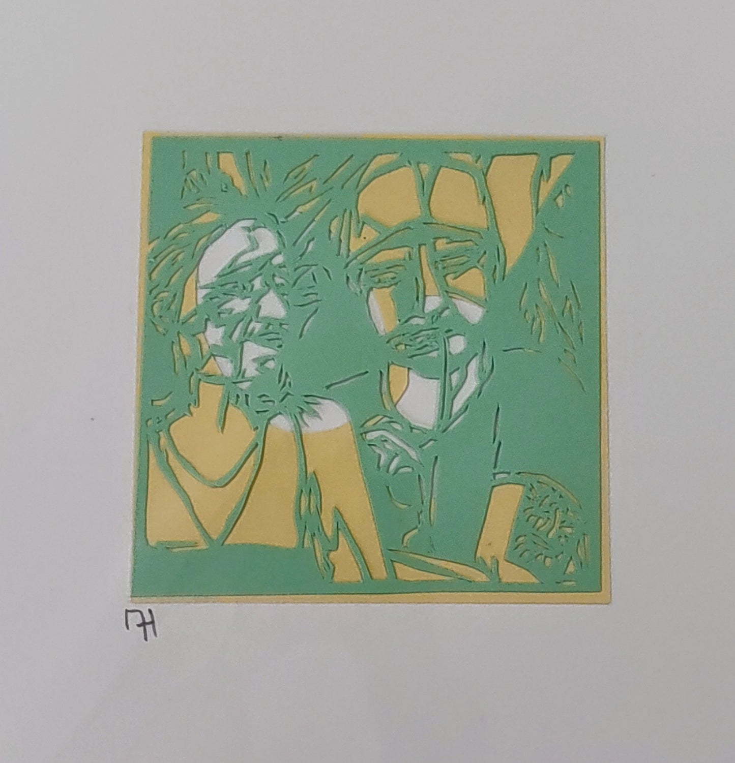 Mark Curtis Hughes- Snapshot #4, Original Mini Papercut on Cream Mount