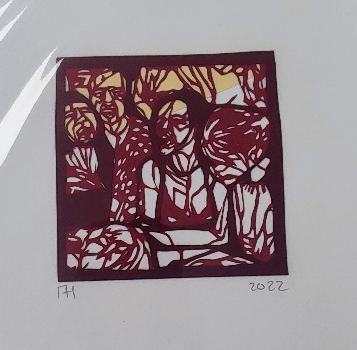 Mark Curtis Hughes- Snapshot #5, Original Mini Papercut on Cream Mount