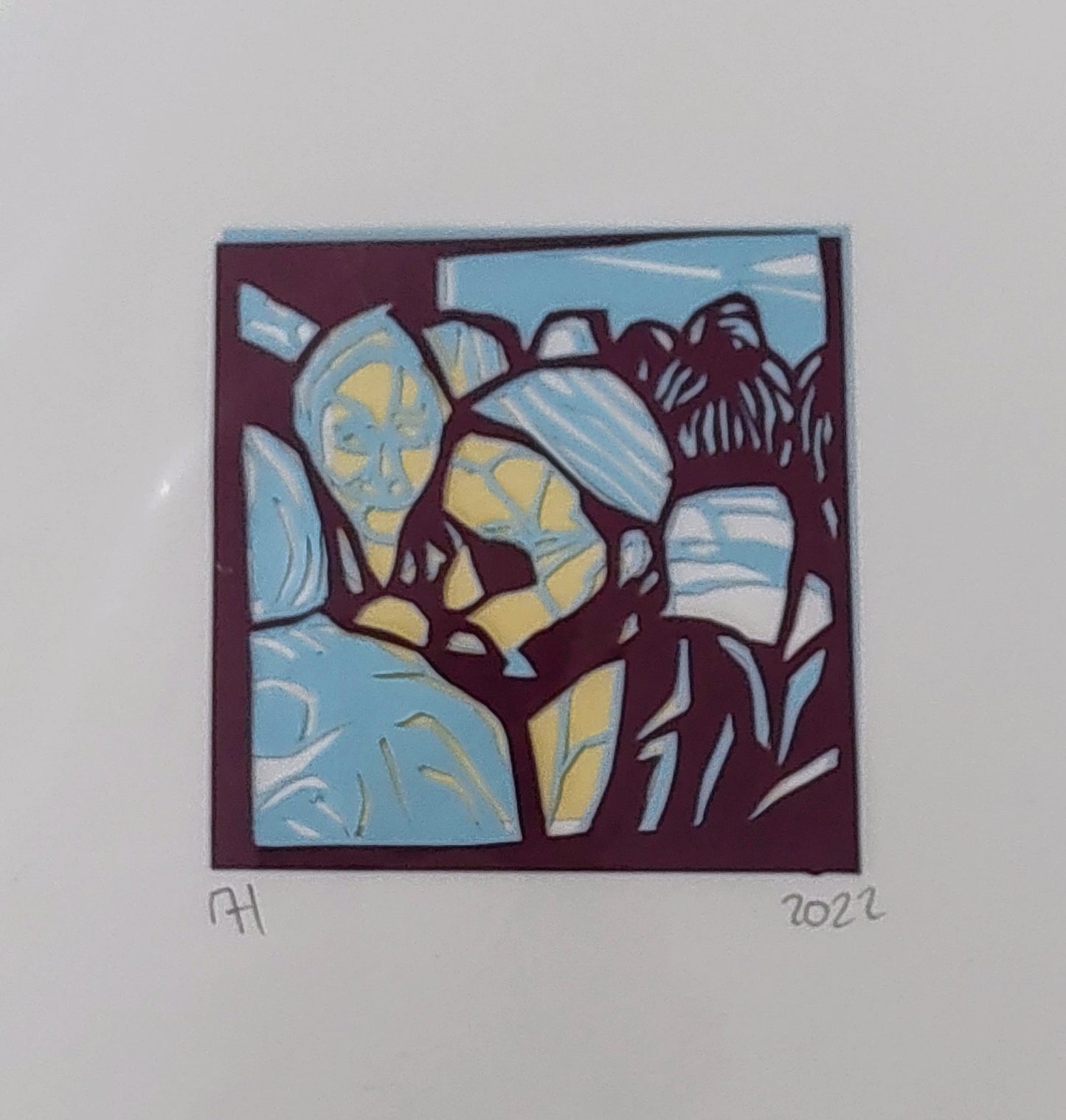 Mark Curtis Hughes- Snapshot #9, Original Mini Papercut on Cream Mount