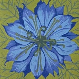 Julia Thompson - Nigella Damascona, Framed Limited Edition Lino Print - Primrose Gallery and Framing 