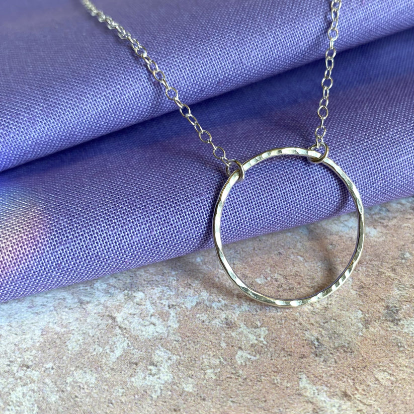 Zoe Ruth - Silver Hammered Circle Necklace