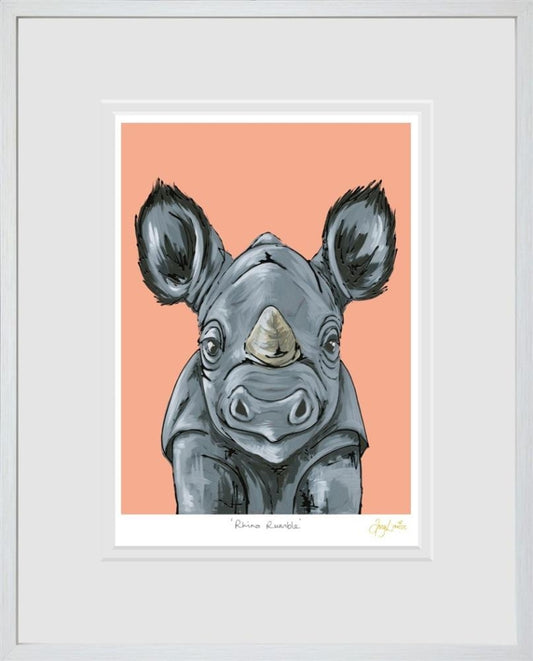 Amy Louise - Rhino Rumble, Framed Limited Edition Print