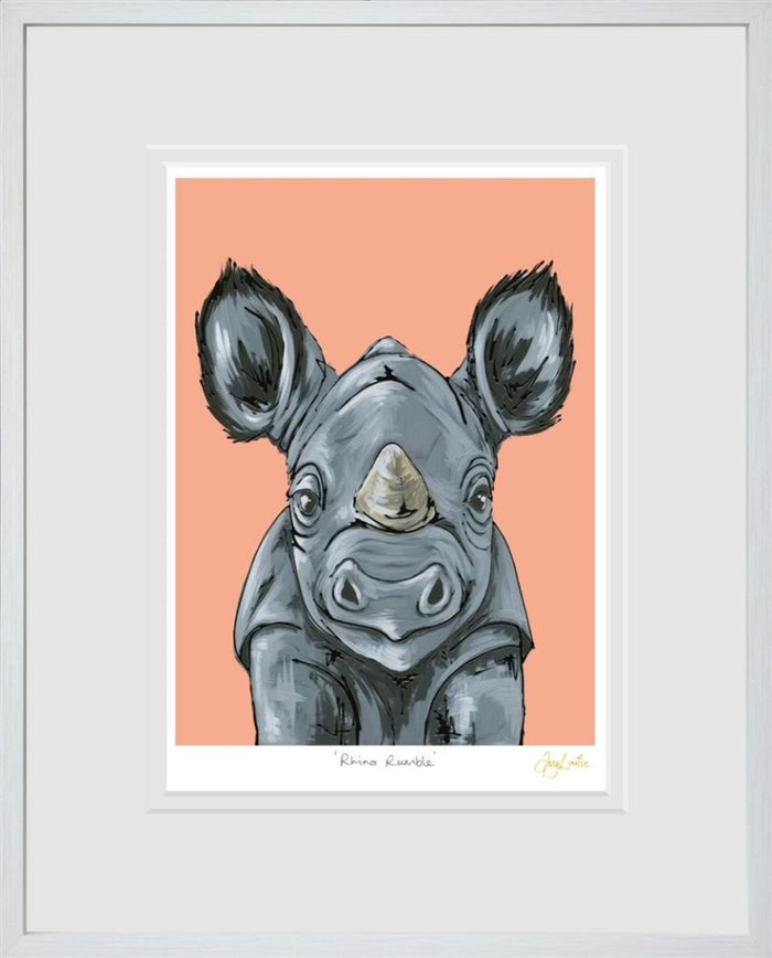 Amy Louise - Rhino Rumble, Framed Limited Edition Print