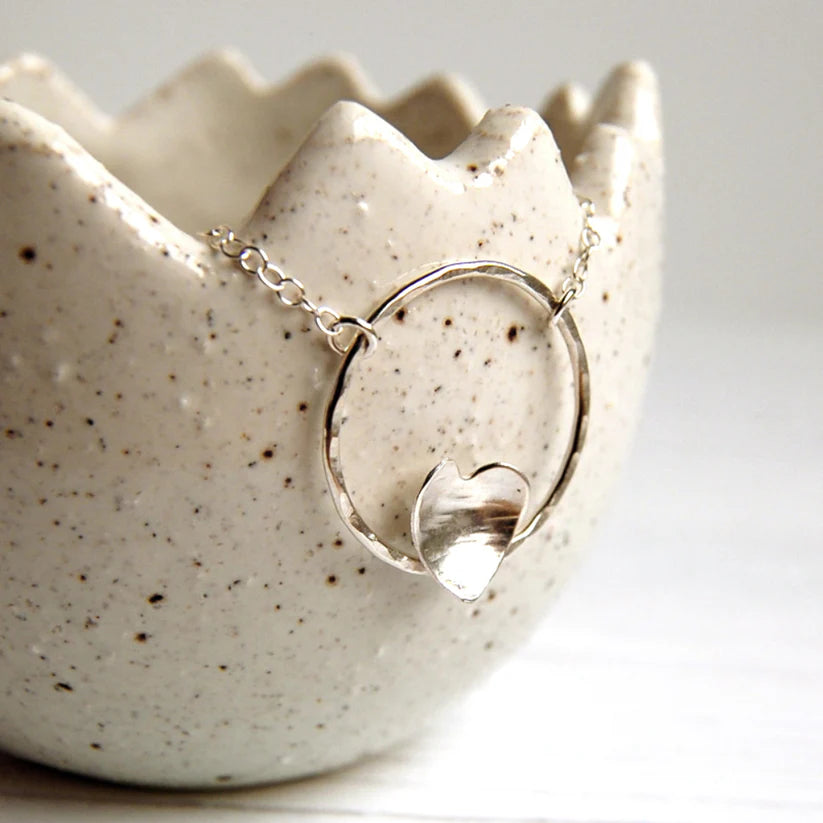Zoe Ruth - Silver Hammered Heart Necklace