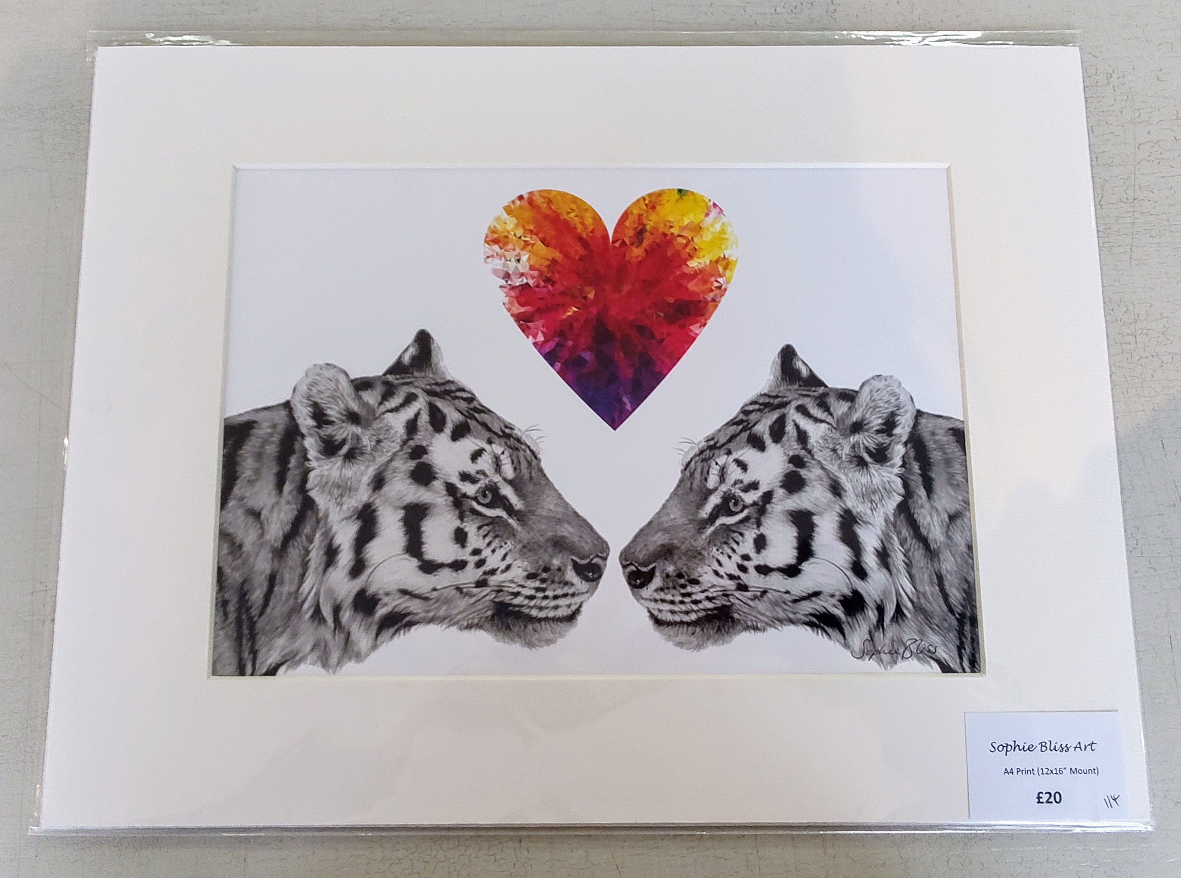 Sophie Bliss Kilpatrick- Tiger Love, Mounted Print - Primrose Gallery and Framing 