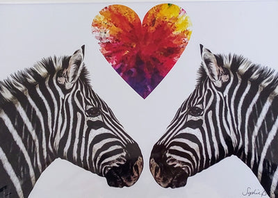 Sophie Bliss Kilpatrick- Zebra Love, Mounted Print - Primrose Gallery and Framing 