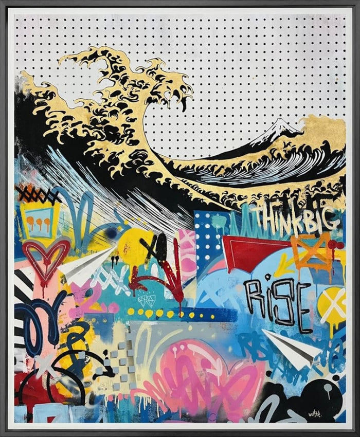 Bollee Patino - Stay Gold, Original Framed Mixed Media