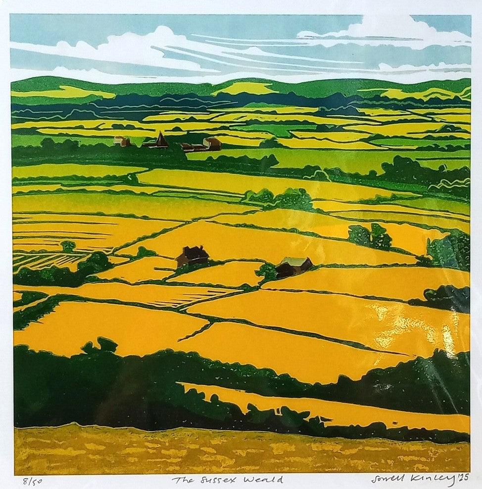 Sorrell Kinley - Sussex Weald, Lino Print