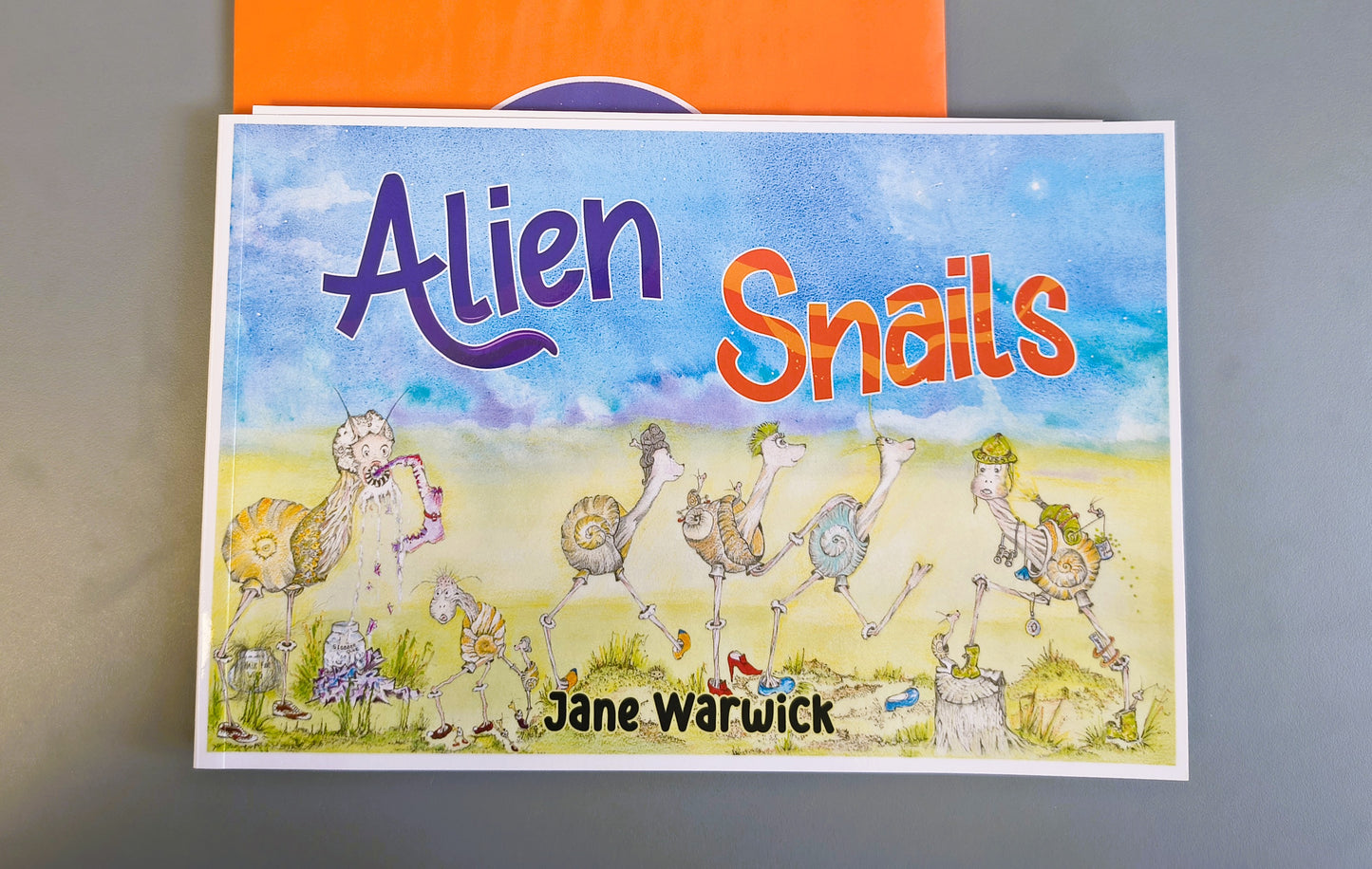 Jane Warwick -Alien Snails, Mounted Ltd Edition Hand Embellished Print