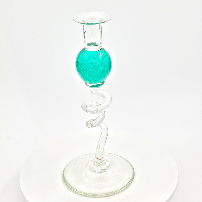 Bob Crooks- Hand Blown Britsh Made Coloured Glass Candlesticks