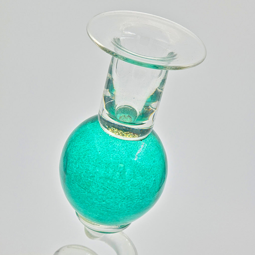 Aqua Glass Candlestick by Bob Crooks — additional view, Primrose Gallery