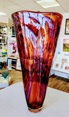 Bob Crooks-Jurassic, Unique Hand Blown British Glass Vase - Primrose Gallery and Framing 