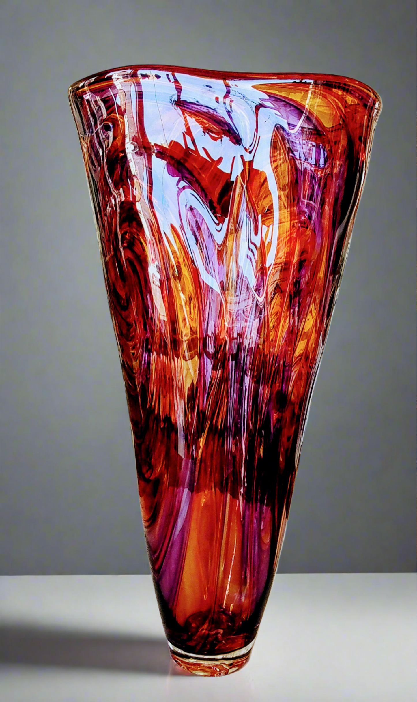 Bob Crooks-Jurassic, Unique Hand Blown British Glass Vase