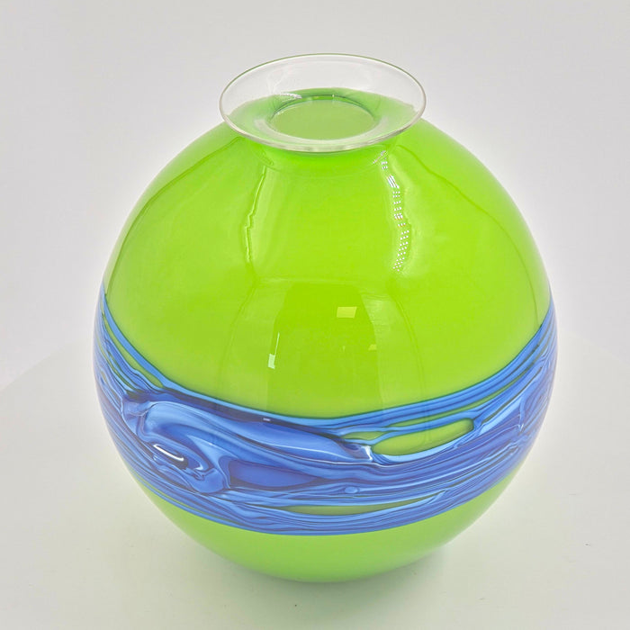 Bob Crooks- Hand Blown Lime Flower Bomb, British Made