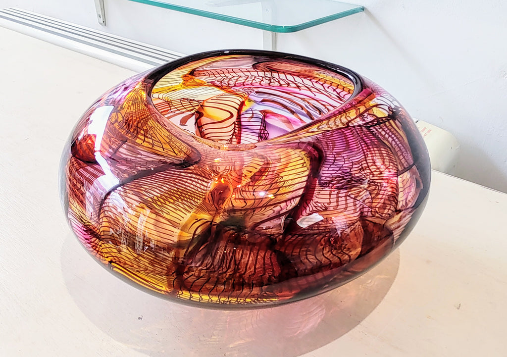 Bob Crooks-Mini Mosaic, Unique Hand Blown British Glass Bowl - Primrose Gallery and Framing 