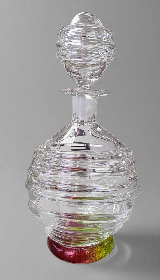 Bob Crooks- Hand Blown Ripple Decanter, Made in Britain