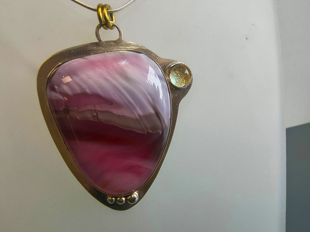 Tracy Chamberlain - Hibiscus Statement Silver Necklace - Primrose Gallery and Framing 