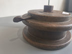 Dawn Isaac- Black Ceramic Bird on Vintage Wooden Plinth - Primrose Gallery and Framing 