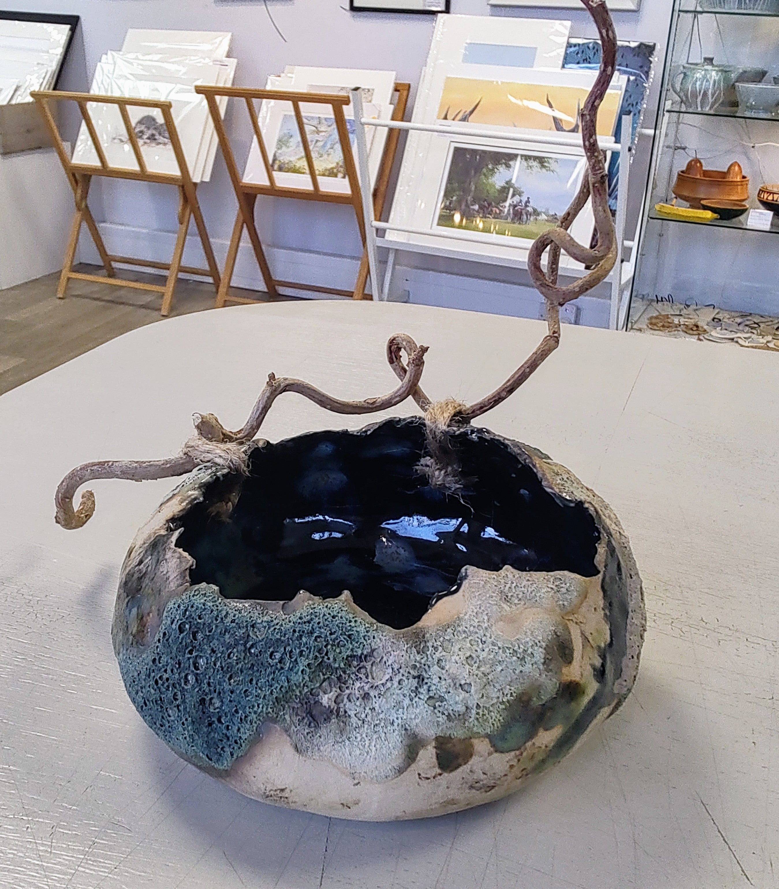Emma Saul - Elements textured Ceramic Bowl, Small - Primrose Gallery and Framing 