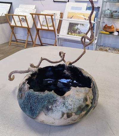 Emma Saul - Elements textured Ceramic Bowl, Small - Primrose Gallery and Framing 