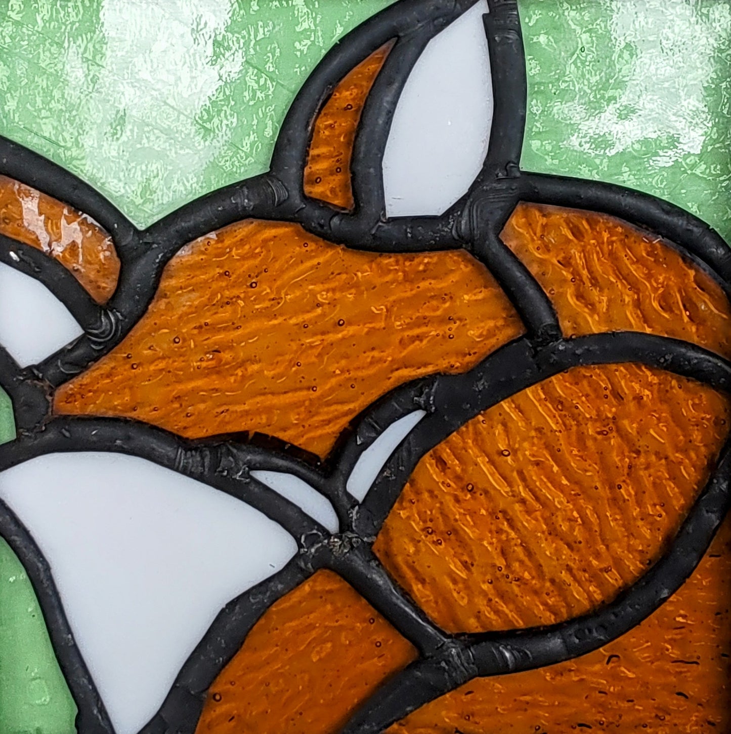 Pictures In Glass- Fox Dreams, Framed Stained Glass Picture