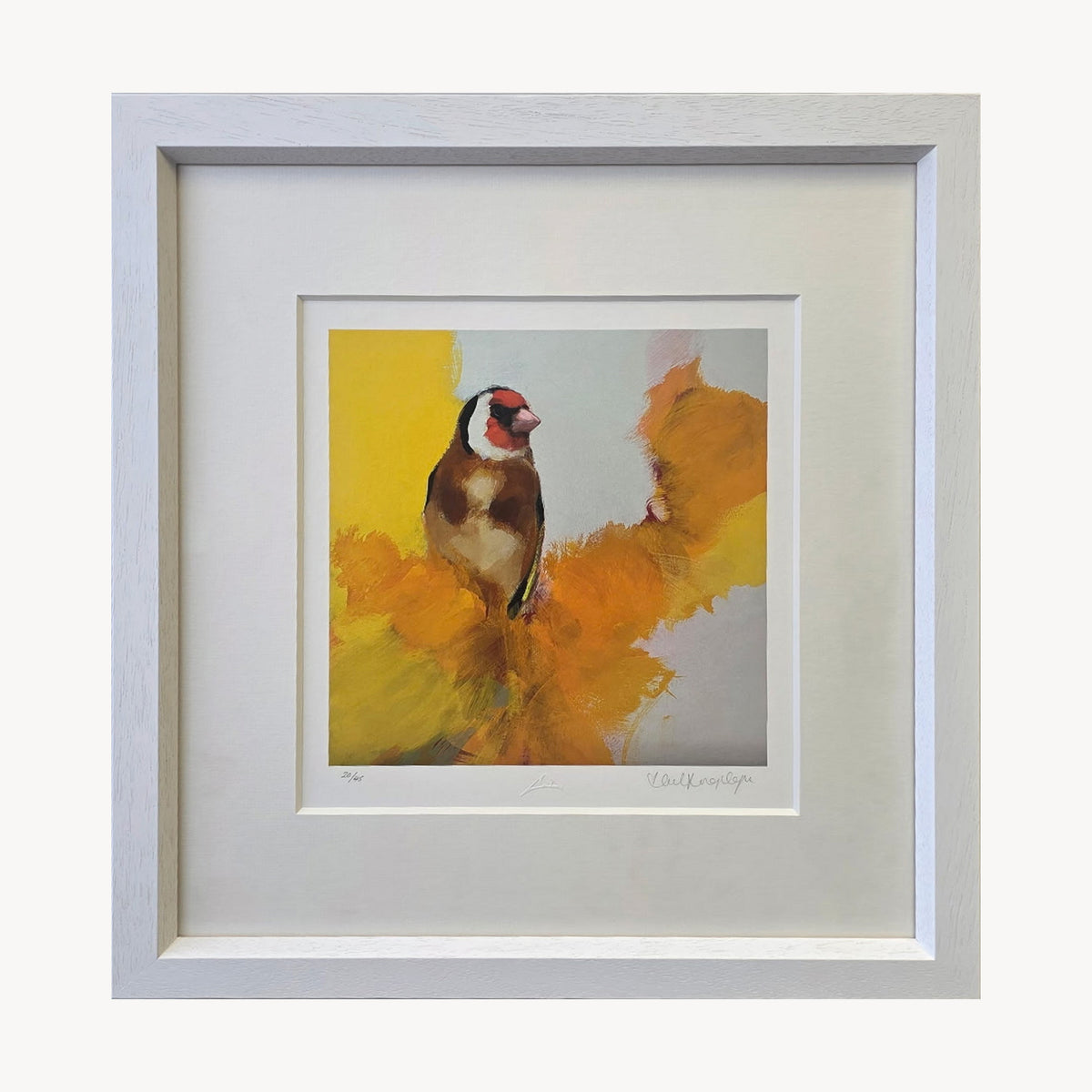 Heidi Langridge - Goldfinch in Parchment and Yellow - Limited Edition Print