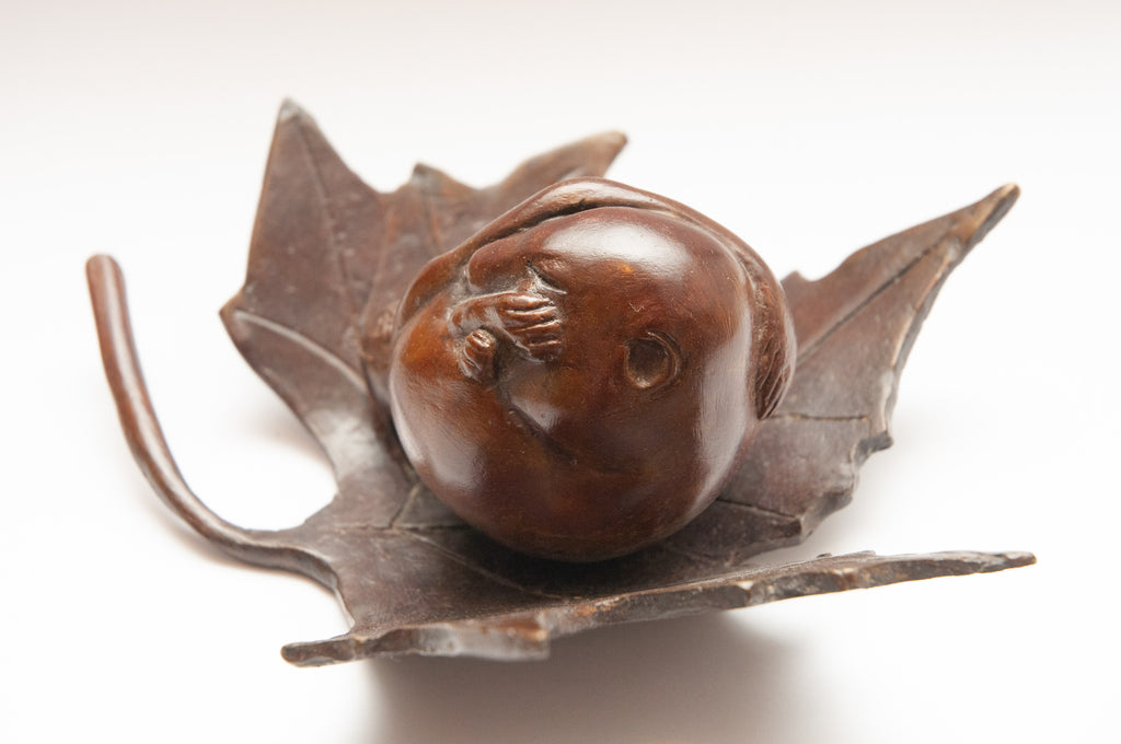 Hibernating Dormouse on Maple Leaf by Helen Lopez — close-up of the sleeping dormouse