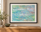 Illustrative room mockup of A-Where-Wa by Iris Grace in a black frame