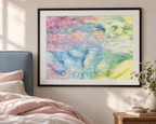 Illustrative room mockup of Aquilo by Iris Grace in a black frame