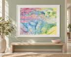 Illustrative interior mockup of Aquilo by Iris Grace in a white frame, with a complementary room scene