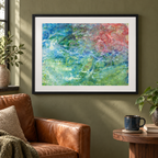 Illustrative room mockup of Arien by Iris Grace in a black frame