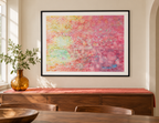 Illustrative room mockup of Cinnabar by Iris Grace in a black frame
