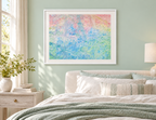 Illustrative interior mockup of Immersion by Iris Grace in a white frame, with a complementary room scene