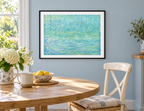 Illustrative room mockup of Row Your Boat by Iris Grace in a black frame