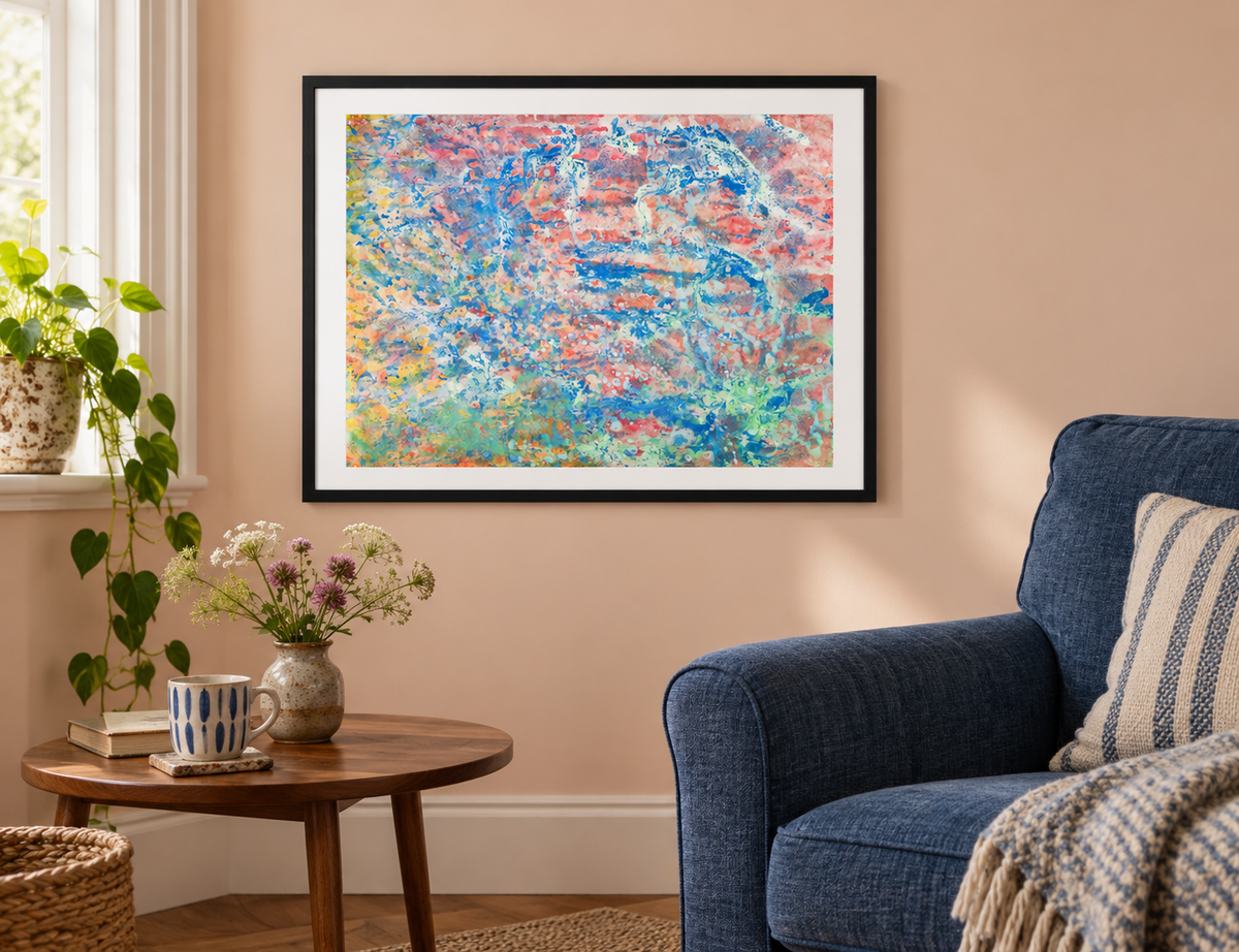 Illustrative room mockup of Separation by Iris Grace in a black frame