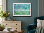 Illustrative room mockup of The Cat and the Fiddle by Iris Grace in a black frame