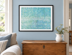 Illustrative room mockup of Thistledown by Iris Grace in a black frame