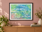 Illustrative room mockup of Tiddle Tum by Iris Grace in a black frame
