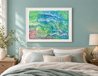 Illustrative interior mockup of Tiddle Tum by Iris Grace in a white frame, with a complementary room scene