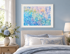 Illustrative interior mockup of Tuesday’s Child by Iris Grace in a white frame, with a complementary room scene