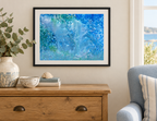 Illustrative room mockup of Under the Sea by Iris Grace in a black frame