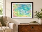 Illustrative room mockup of Willow Grace by Iris Grace in a black frame