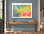 Illustrative interior mockup of Zin Zin by Iris Grace in a white frame, with a complementary room scene
