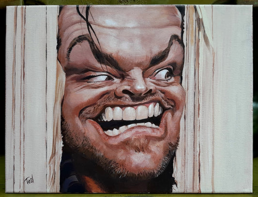 Adrian Teal- Here's Johnny, The Shining, Original Artwork on Canvas