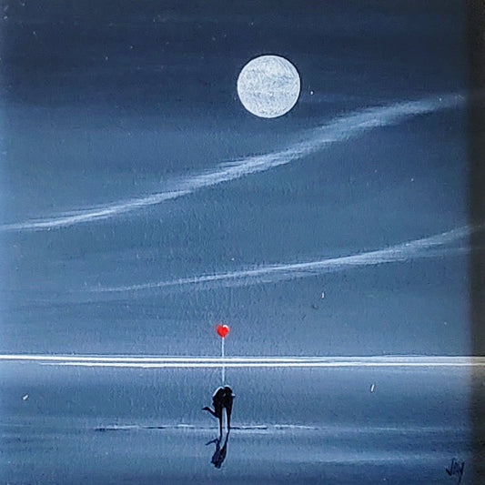 Jay Nottingham- Moonlit Lovers. Original Framed Oil on Board