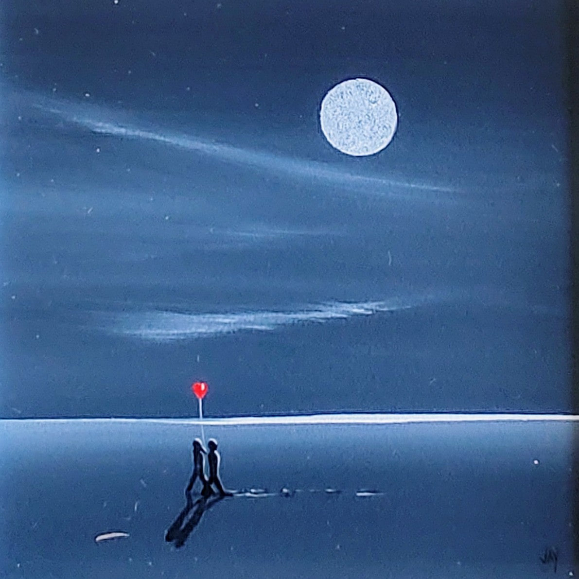 Jay Nottingham- Stroll by Moonlight. Original Framed Oil on Board - Primrose Gallery and Framing 