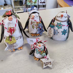 Marika Du Plessis- Quirky Penguin, Ceramic Christmas Decoration, Blue Hat - Primrose Gallery and Framing 