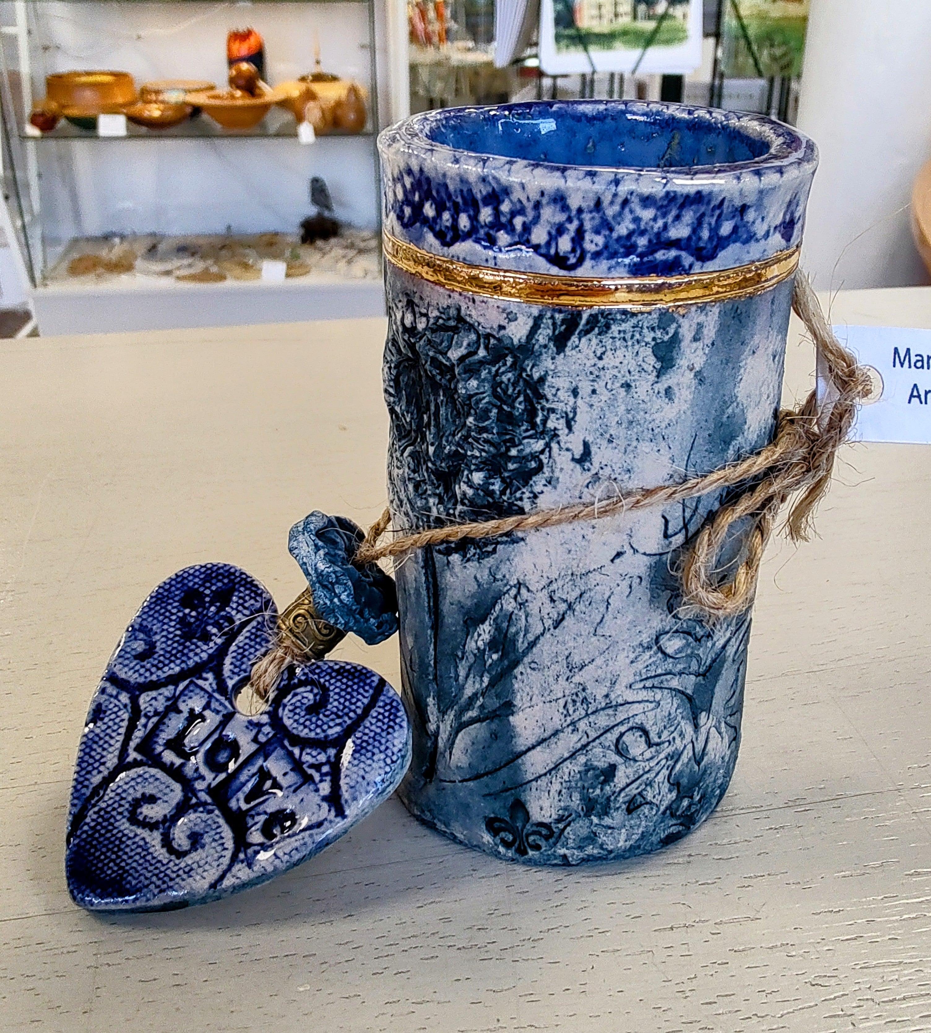 Marika Du Plessis- Pressed Ceramic Vase, Mini - Primrose Gallery and Framing 