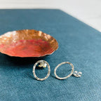 Zoe Ruth- Open Oval Silver Dot Stud