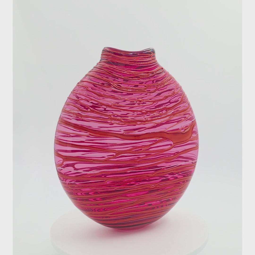 Bob Crooks — Large Round Ruby Bound Vase, rotating view